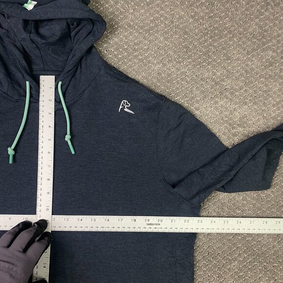 Rhoback Hesi Performance Hoodie Men's Medium Gray Long Sleeve Pullover Stretch - Picture 6 of 8